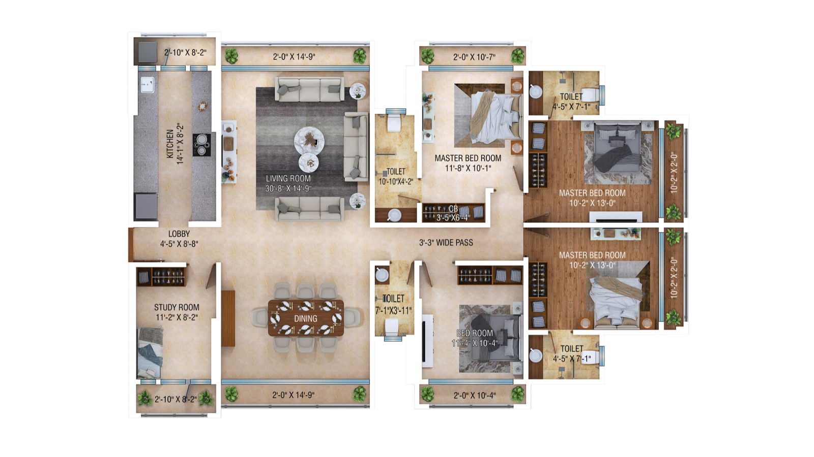 2 BHK (B) JODI 2D