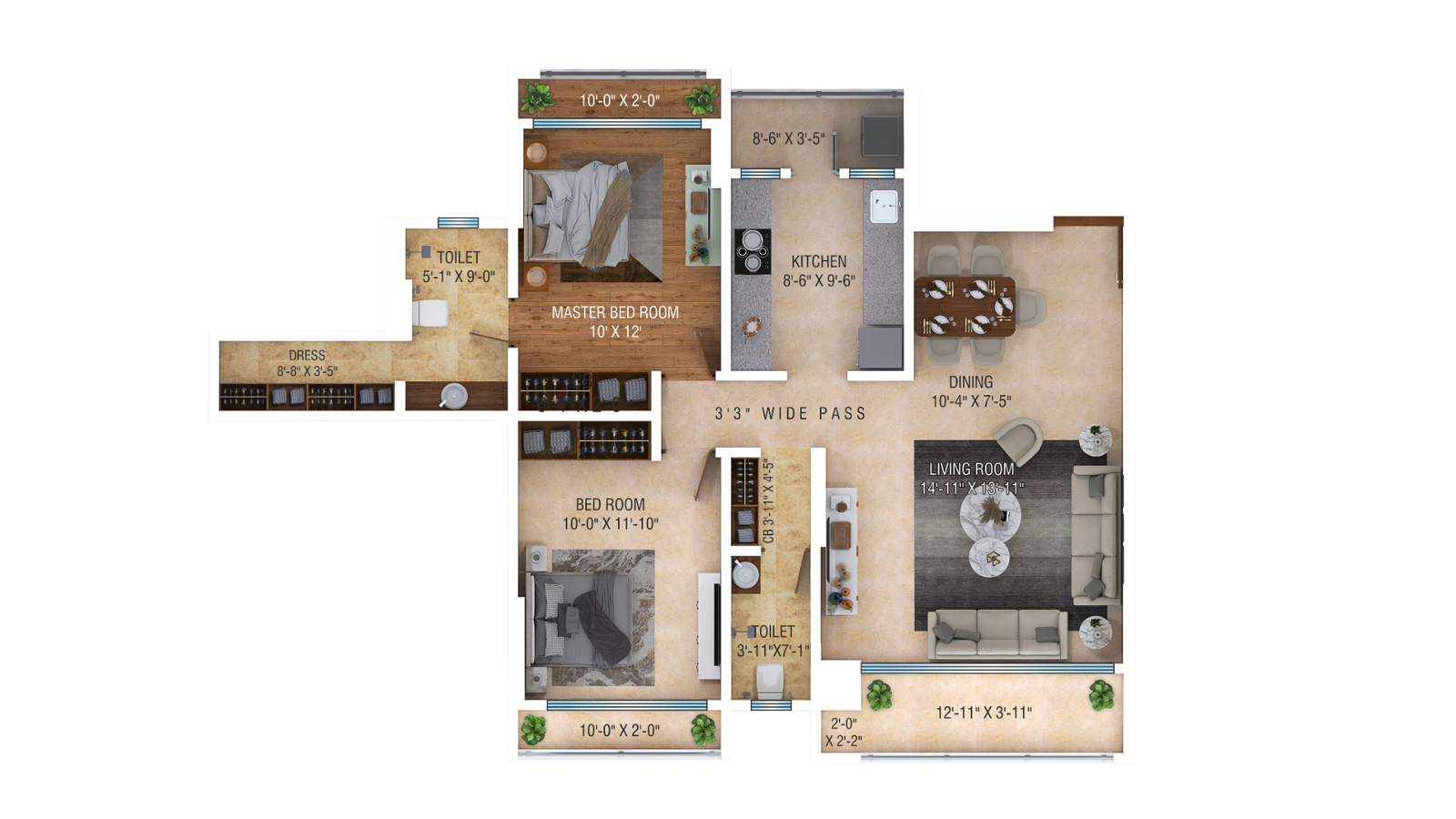 2 BHK LAVISH 2D