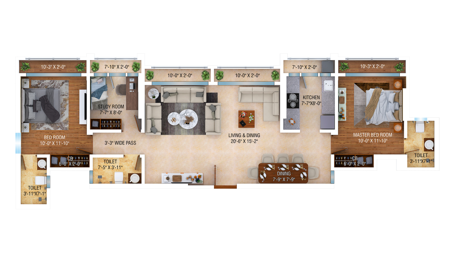 2.5 BHK 2D