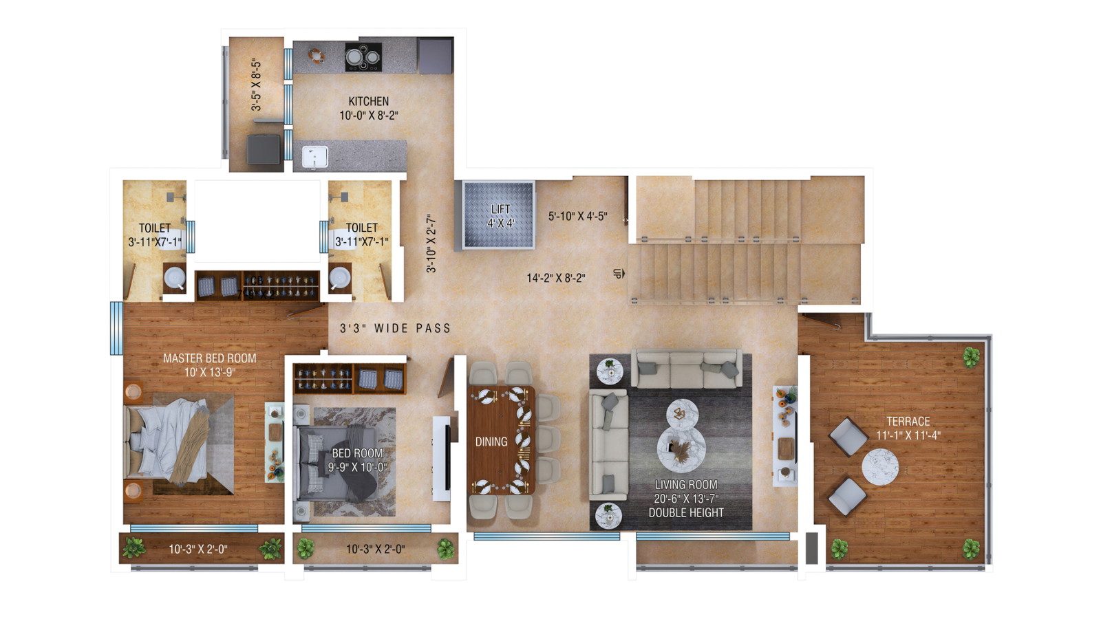 DUPLEX LOWER LEVEL 2D