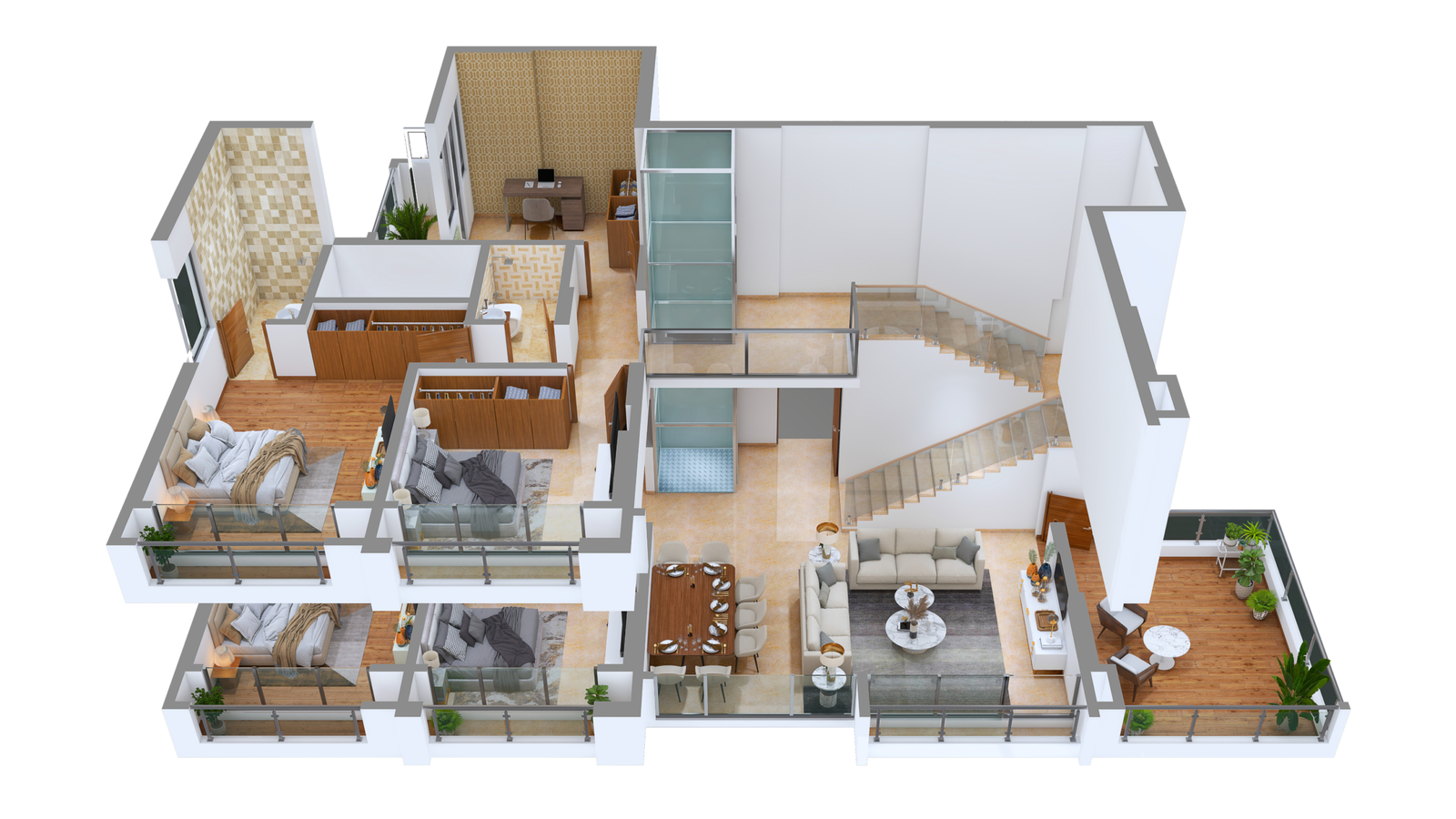 DUPLEX UPPER LEVEL 3D