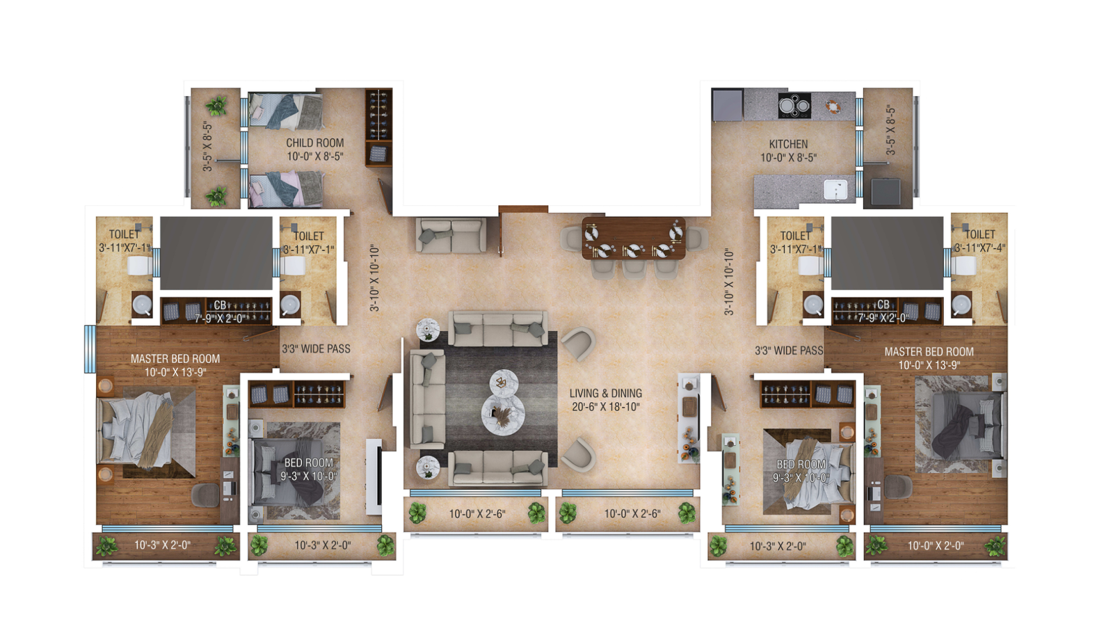 2 BHK (A & C) JODI 2D