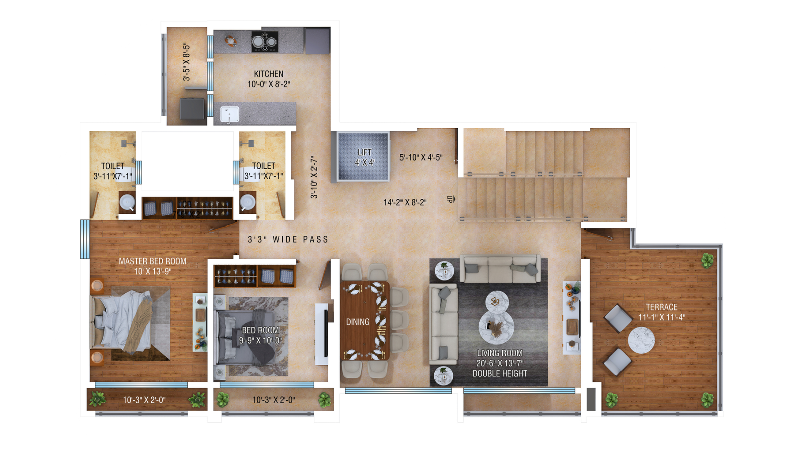 DUPLEX LOWER LEVEL 2D