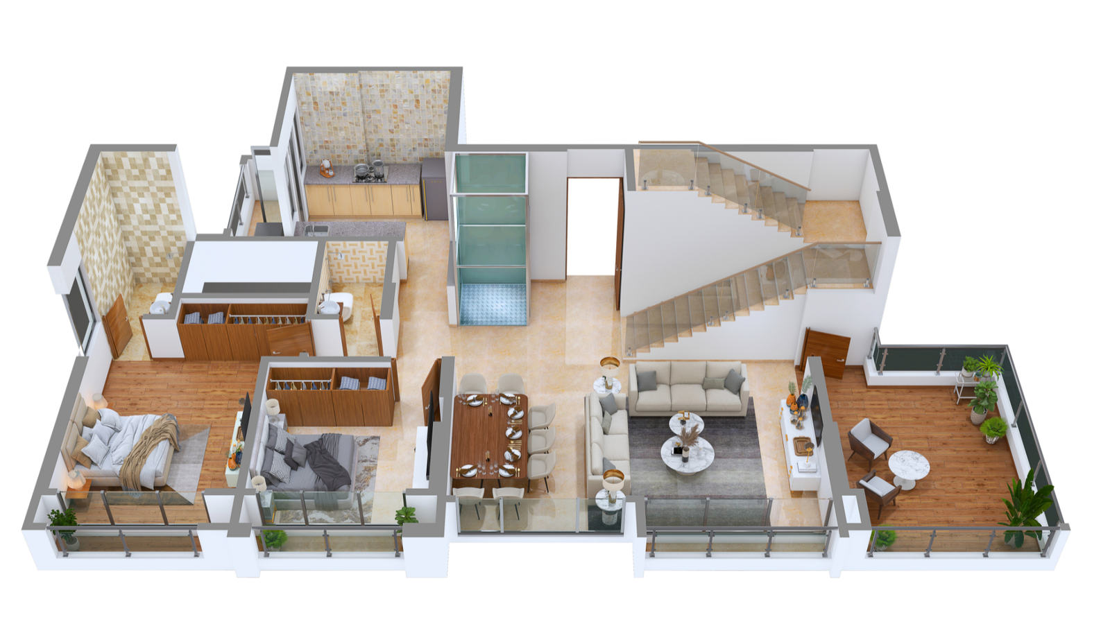 DUPLEX LOWER LEVEL 3D