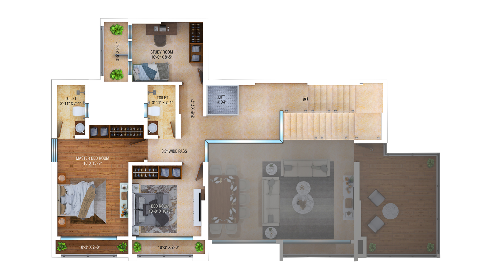 DUPLEX UPPER LEVEL 2D